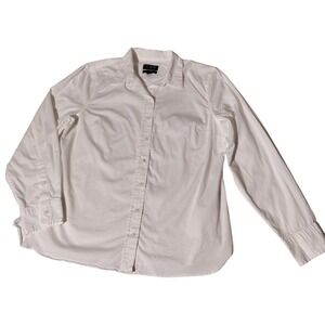 J.Crew Wren Slim Fit Regenerative Cotton White Button Down Blouse Shirt Size 16